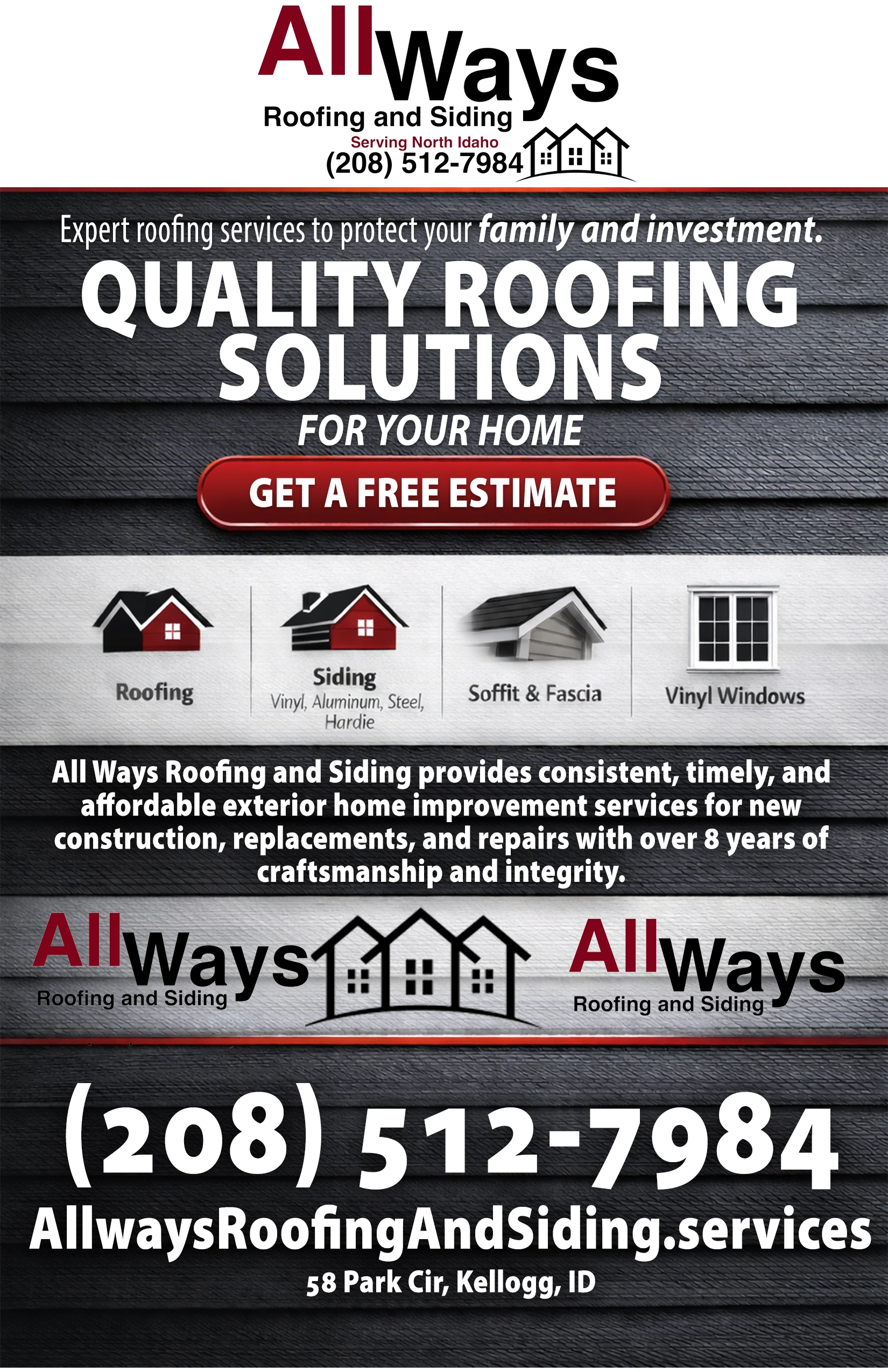 All Ways Roofing and Siding advertisement