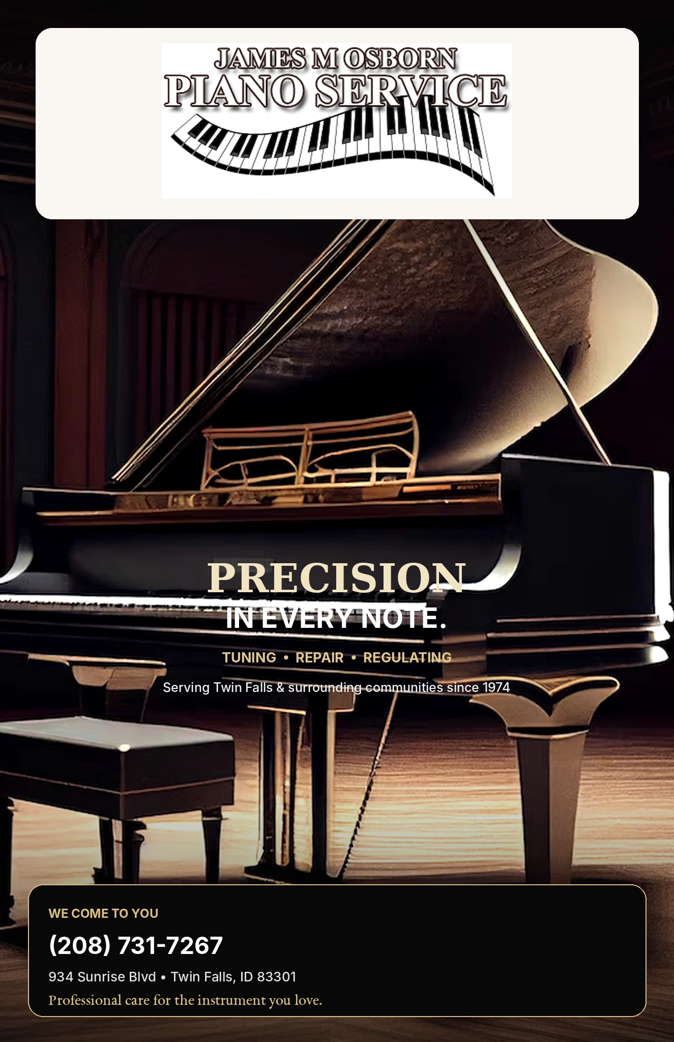 James M Osborn Piano Service advertisement